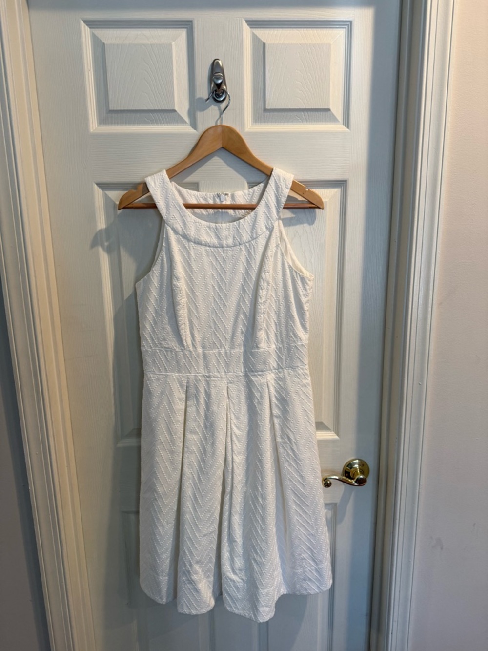 White House Black Market White Textured Midi Dress